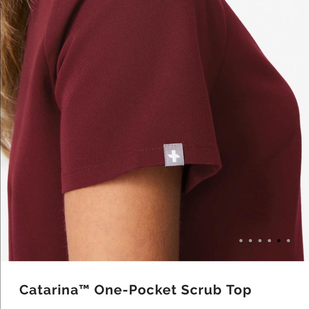 Figs Burgundy Scrub Top
